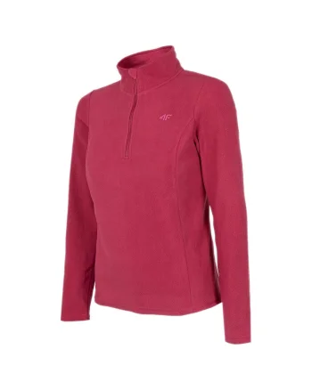 Bluza sport dama,  slim fit, guler inalt, rosu, poliester