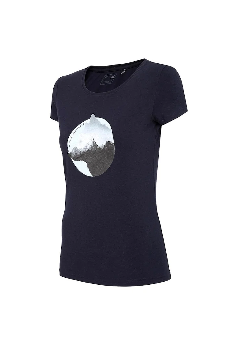 Tricou sport dama,  maneca scurta, croiala regulata, negru, bumbac,