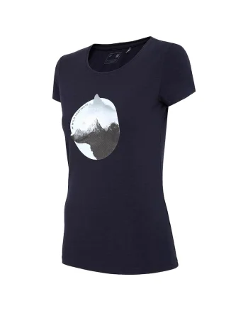 Tricou sport dama,  maneca scurta, croiala regulata, negru, bumbac,