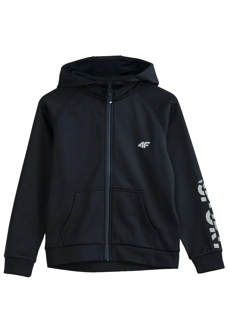 Jacheta sport pentru copii  cu elemente reflectorizante, poliester, negru