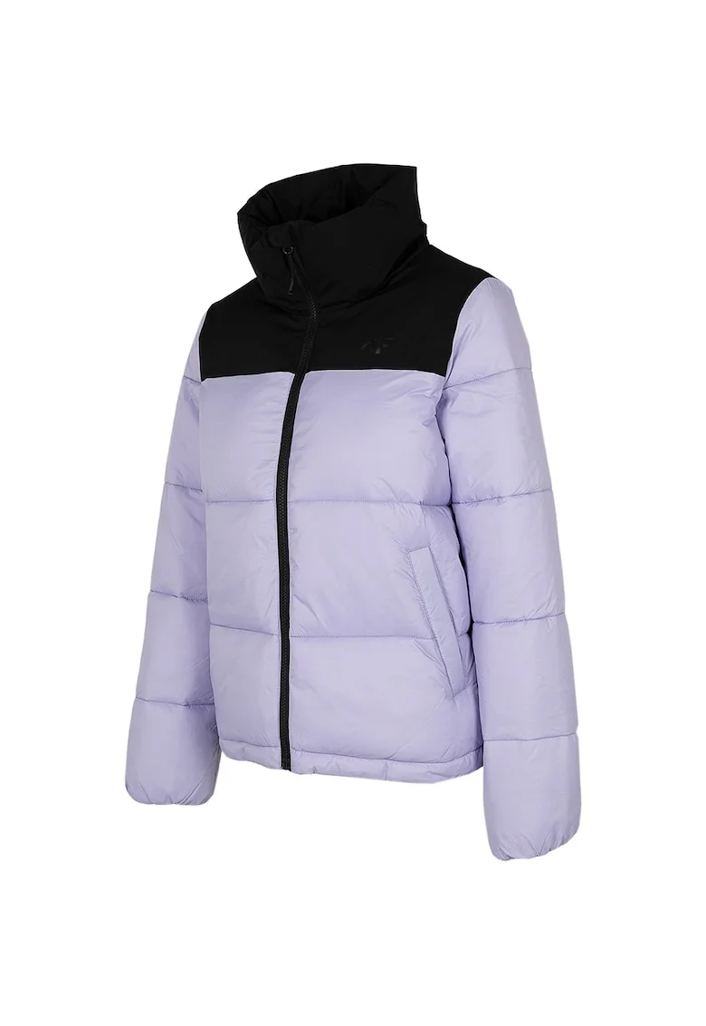 Jacheta matlasata pentru femei,  H4Z22 KUDP014 51S, Poliester, Mov/Negru, Negru/Mov