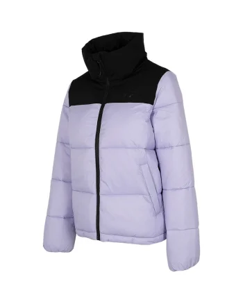 Jacheta matlasata pentru femei,  H4Z22 KUDP014 51S, Poliester, Mov/Negru, Negru/Mov