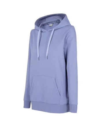 Hanorac sport dama  H4Z22 BLD352 32S, Bumbac/Poliester, Albastru denim, Albastru inchis