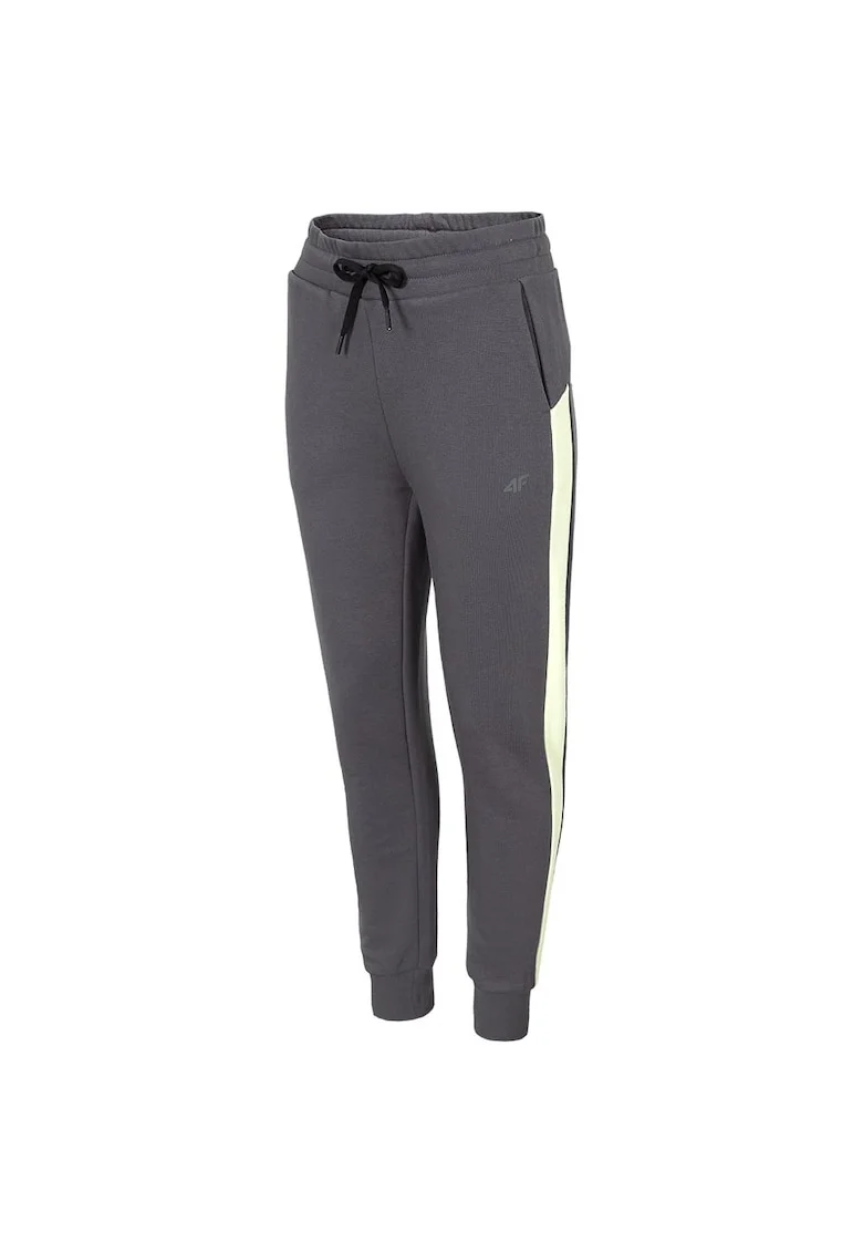 Pantaloni sport dama H4L22-SPDD010,  Bumbac/Poliester, Gri