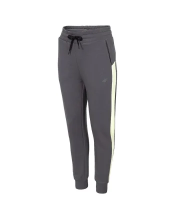 Pantaloni sport dama H4L22-SPDD010,  Bumbac/Poliester, Gri