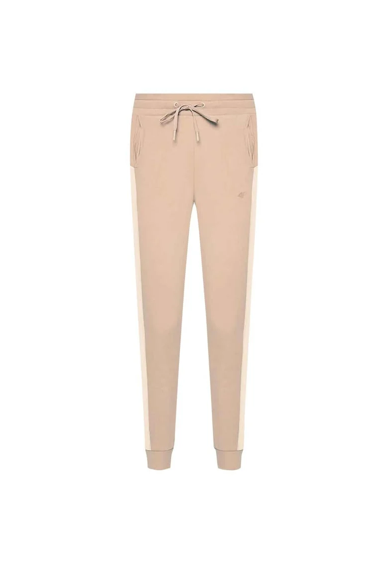 Pantaloni sport dama H4L22-SPDD010,  Bumbac/Poliester, Bej