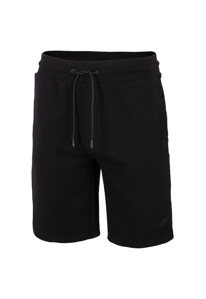 Pantaloni sport barbati  H4L22-SKMD013, talie elastica, bumbac/poliester, negru