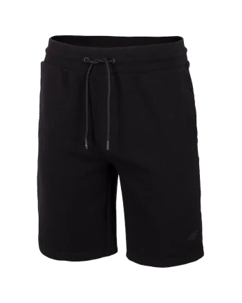 Pantaloni sport barbati  H4L22-SKMD013, talie elastica, bumbac/poliester, negru