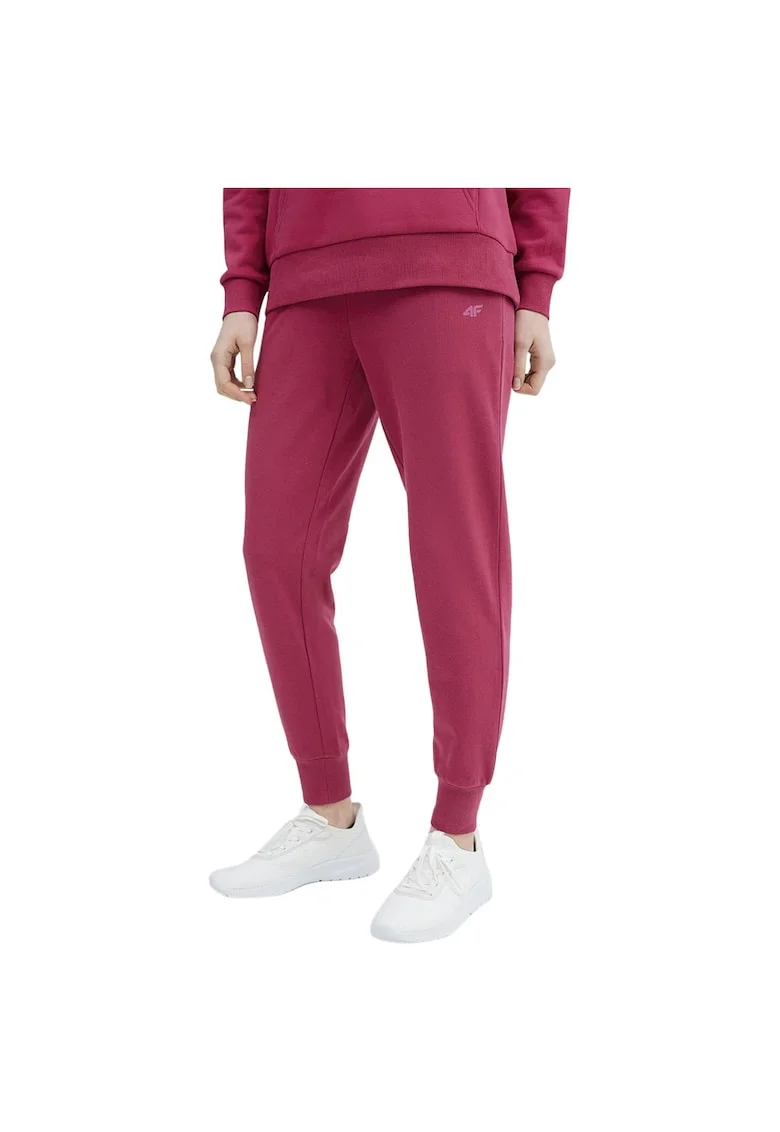 Pantaloni sport dama SS23TTROF229, 4F, Bumbac/Poliester, Visiniu