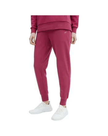Pantaloni sport dama SS23TTROF229, 4F, Bumbac/Poliester, Visiniu