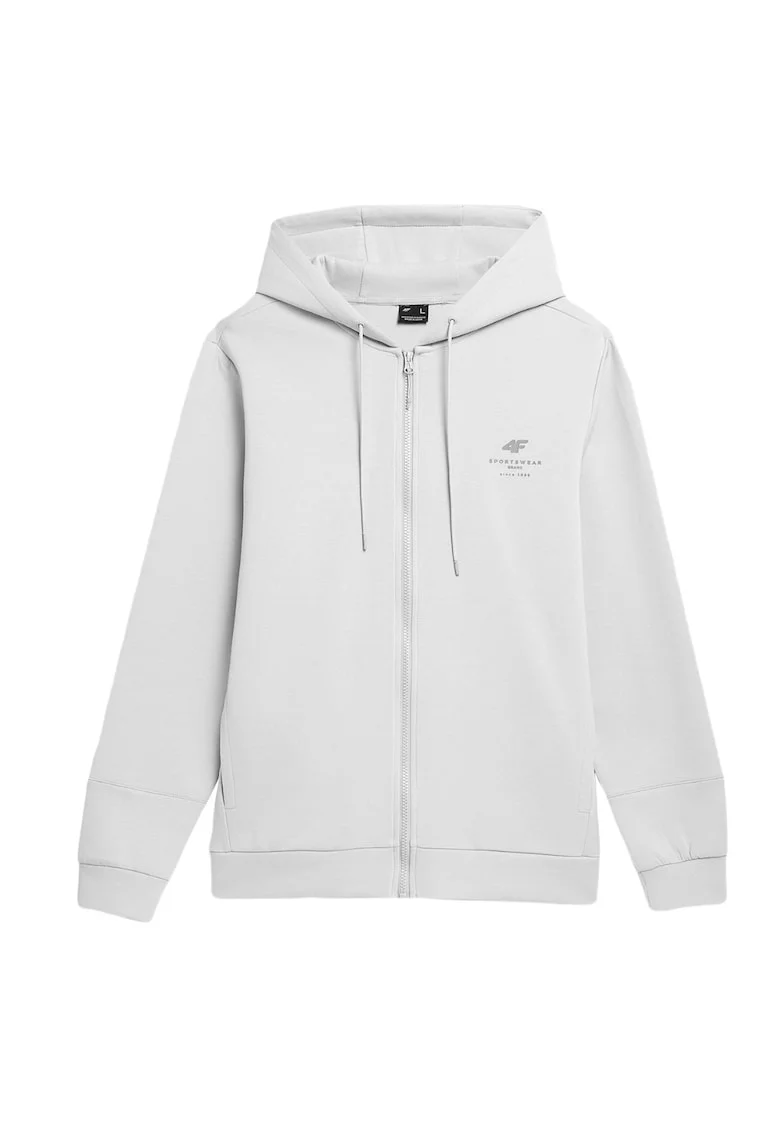 Hanorac sport pentru barbati,  Bumbac/Poliester, Alb, Alb