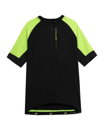 Tricou sport barbati  slim fit, guler inalt, detalii reflectorizante, poliester-elastan,