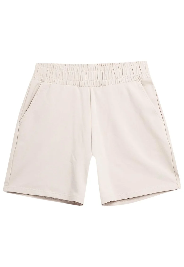 Pantaloni scurti sport dama SS23TSHOF070, 4F, Bumbac/Elastan, Bej