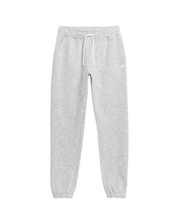 Pantaloni sport dama AW23TTROF475, 4F, Bumbac/Poliester, Gri,