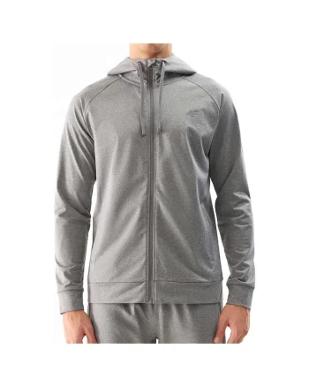 Hanorac sport  gluga, uscare rapida, protectie impotriva frigului, gri, poliester