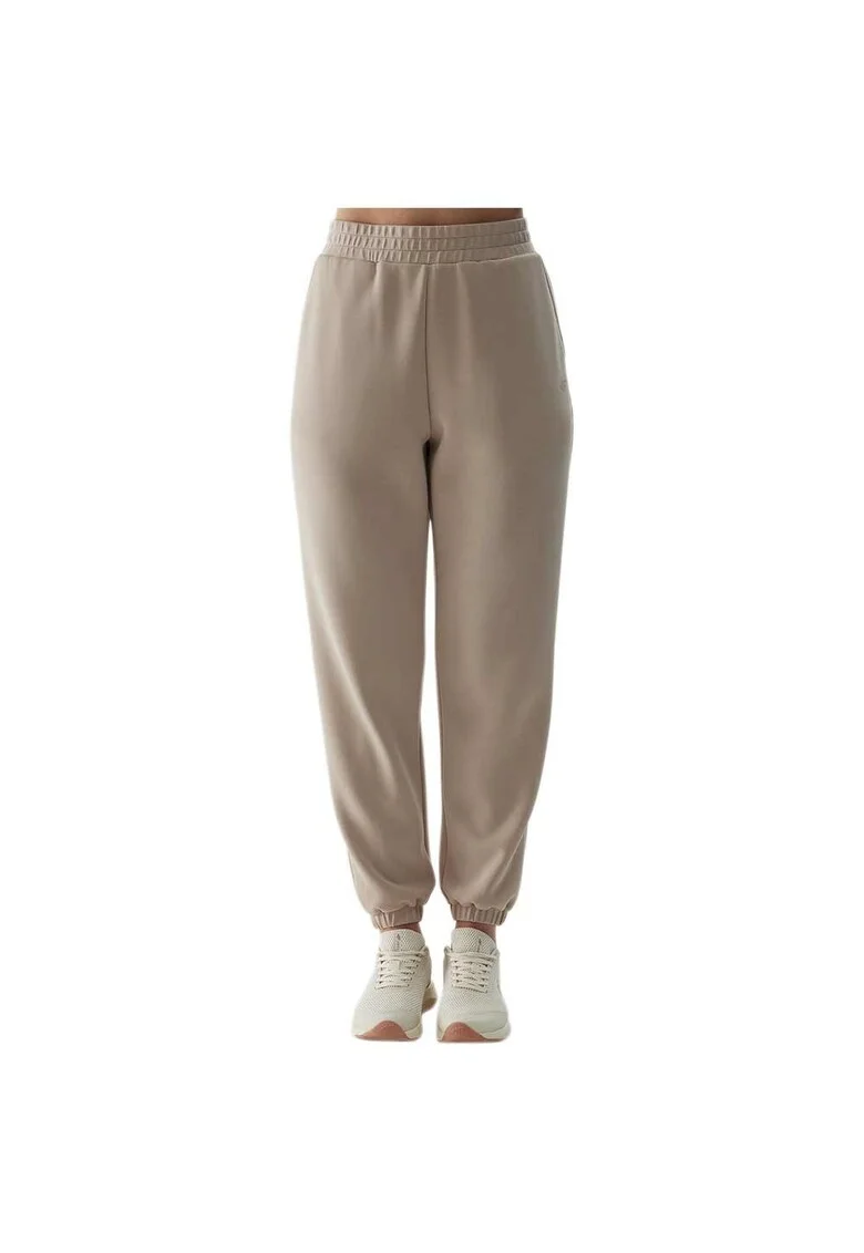 Pantaloni sport dama WSS24TTROF642, 4F, Poliester/Modal, Bej