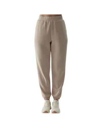 Pantaloni sport dama WSS24TTROF642, 4F, Poliester/Modal, Bej