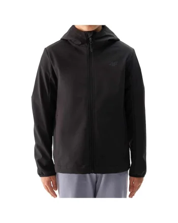 Hanorac sport copii  jacheta softshell, protectie impotriva vantului si ploii, culoare neagra, material compozit