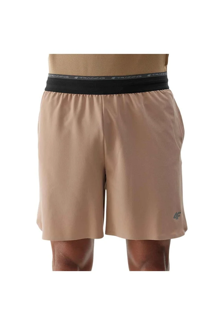 Pantaloni scurti  4FWSS24TFSHM493, poliester/elastan, bej