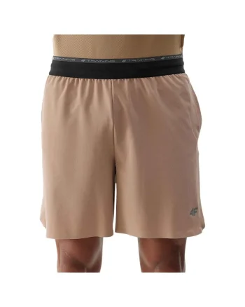 Pantaloni scurti  4FWSS24TFSHM493, poliester/elastan, bej