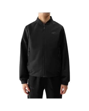 Jacheta casual copii  hidrofob, 2 buzunare, poliester, negru