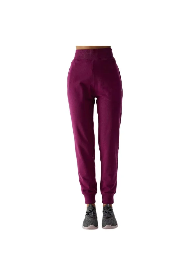 Pantaloni sport dama WSS24TTROF606, 4F, Bumbac/Poliester, Visiniu