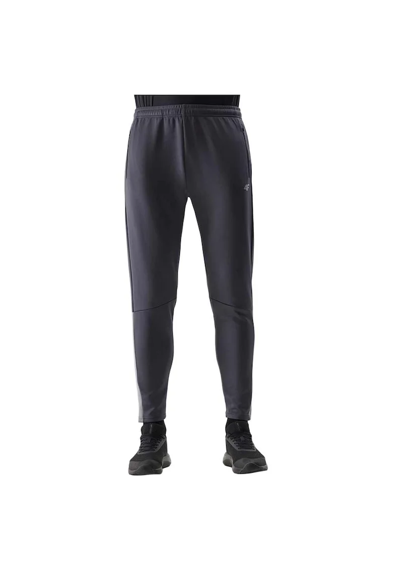 Pantaloni sport barbati  croiala regulata, 2 buzunare cu fiermoar, gri, poliester-elastan