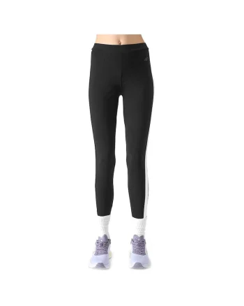 Pantaloni sport copii  slim, talie inalta, bumbac, negru/alb