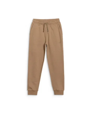 Pantaloni sport  pentru fete, bej, croiala confortabila, material din bumbac si poliester