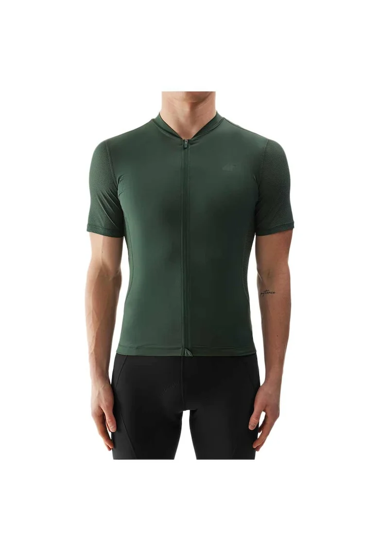 Tricou sport barbati  croiala slim, verde, poliester-elastan, tehnologie 4F Dry,