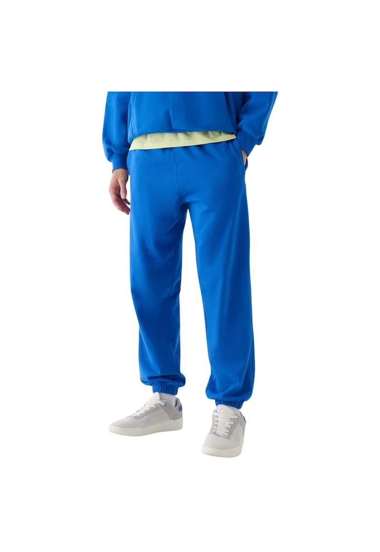 Pantaloni de trening  4FWAW24TTROM0824, bumbac/poliester, albastru,
