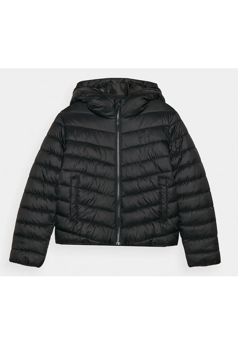 Jacheta baieti  puf sintetic, hidrofug, neagra, poliester
