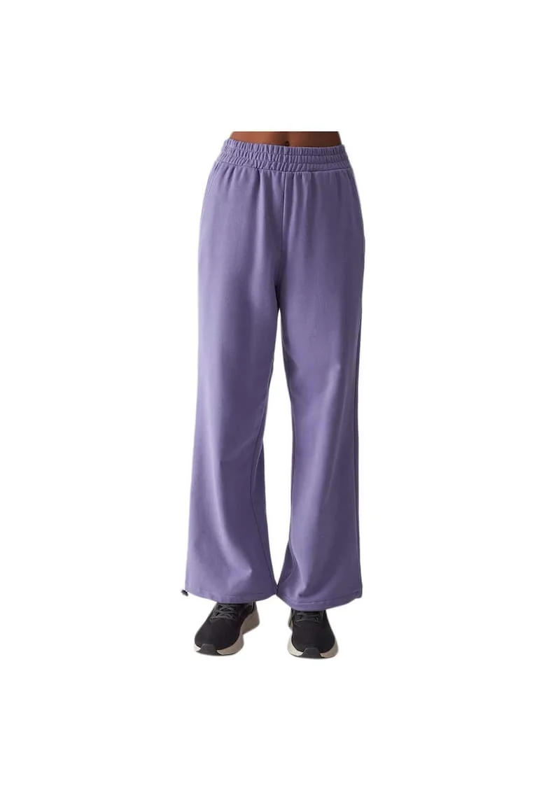 Pantaloni sport dama WAW24TTROF0839, 4F, Bumbac/Poliester, Mov