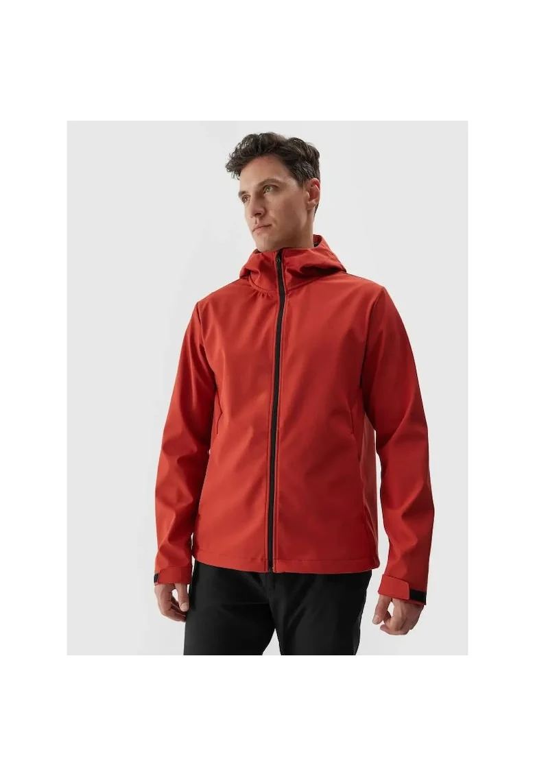 Geaca softshell barbati  rezistenta la vant, rosie, poliester