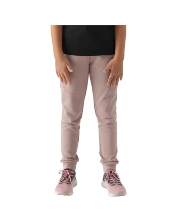 Pantaloni sport copii  croiala regulata, talie elastica, bumbac bej
