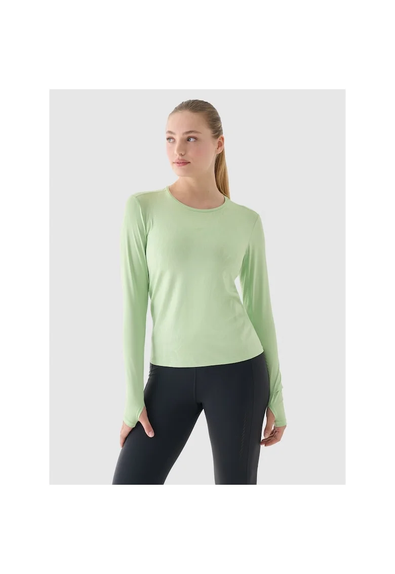 Bluza de alergare  uscare rapida, verde, material sintetic