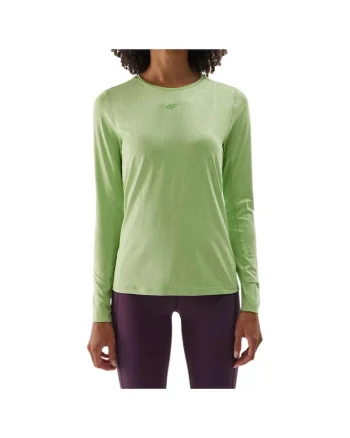 Bluza sport  maneca lunga, verde, material sintetic, tehnologie 4FDry