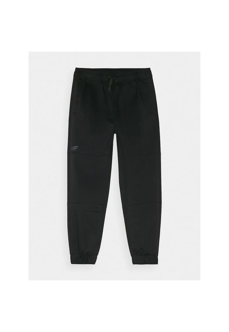 Pantaloni sport copii  negri, croiala oversize, bumbac