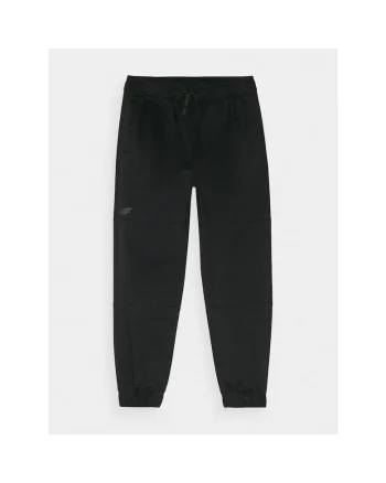 Pantaloni sport copii  negri, croiala oversize, bumbac