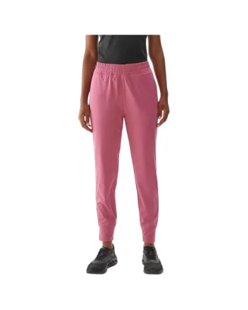 Pantaloni sport dama WAW24TFTRF689, 4F, Bumbac/Poliester, Roz