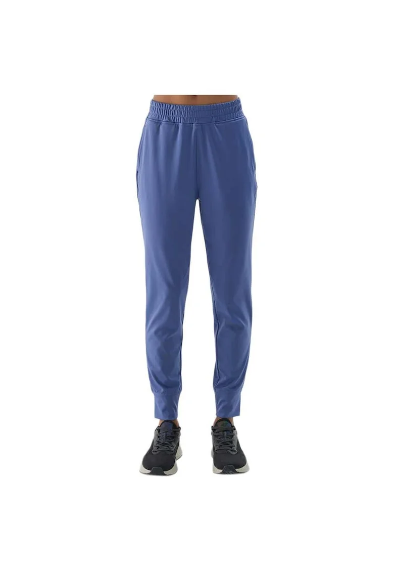 Pantaloni sport dama WAW24TFTRF689, 4F, Bumbac/Poliester, Albastru
