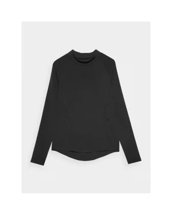 Bluza sport  yoga, maneca lunga, uscare rapida, negru, material sintetic