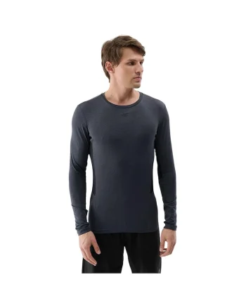 Bluza sport barbati  slim fit, decolteu rotund, poliester, gri