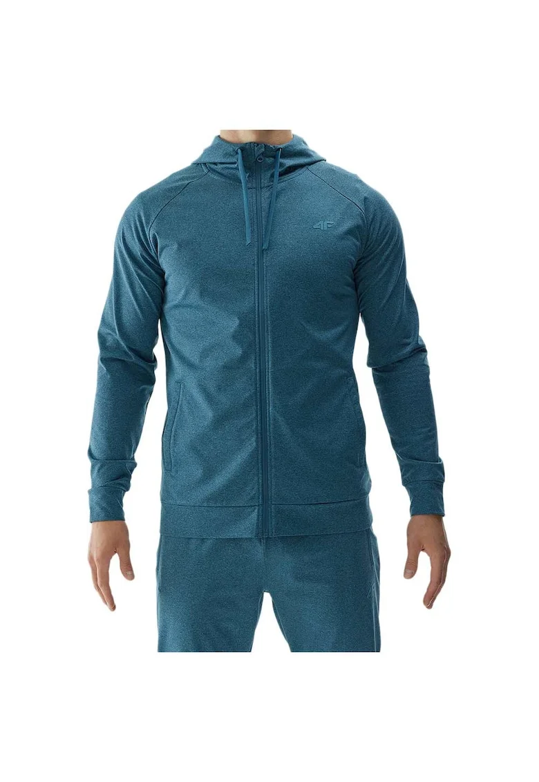Hanorac sport  albastru, captusit, uscare rapida, material poliester,