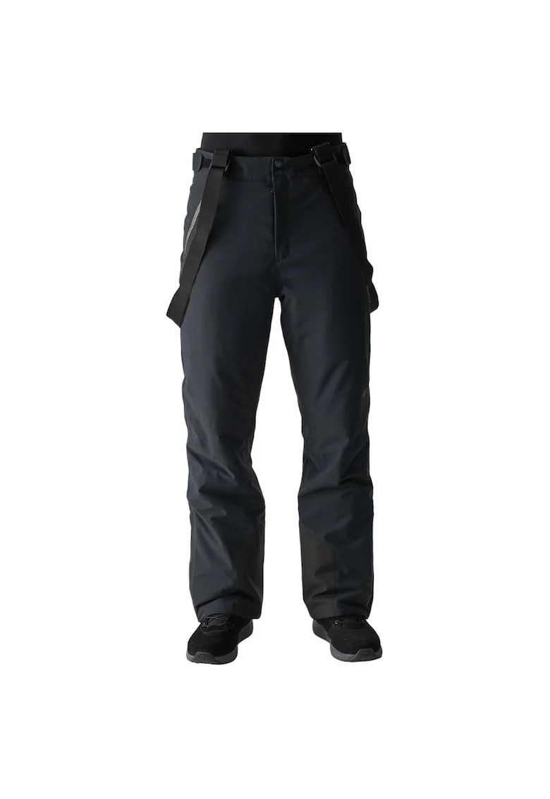 Pantaloni pentru schi  4FWAW24TFTRM0775, impermeabili, cu bretele detasabile, poliester, negru