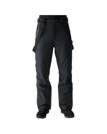 Pantaloni pentru schi  4FWAW24TFTRM0775, impermeabili, cu bretele detasabile, poliester, negru