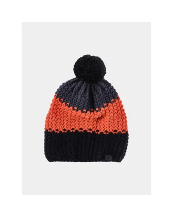 Caciula copii  M432, rosie, cu pompon, 70% acril, 30% lana