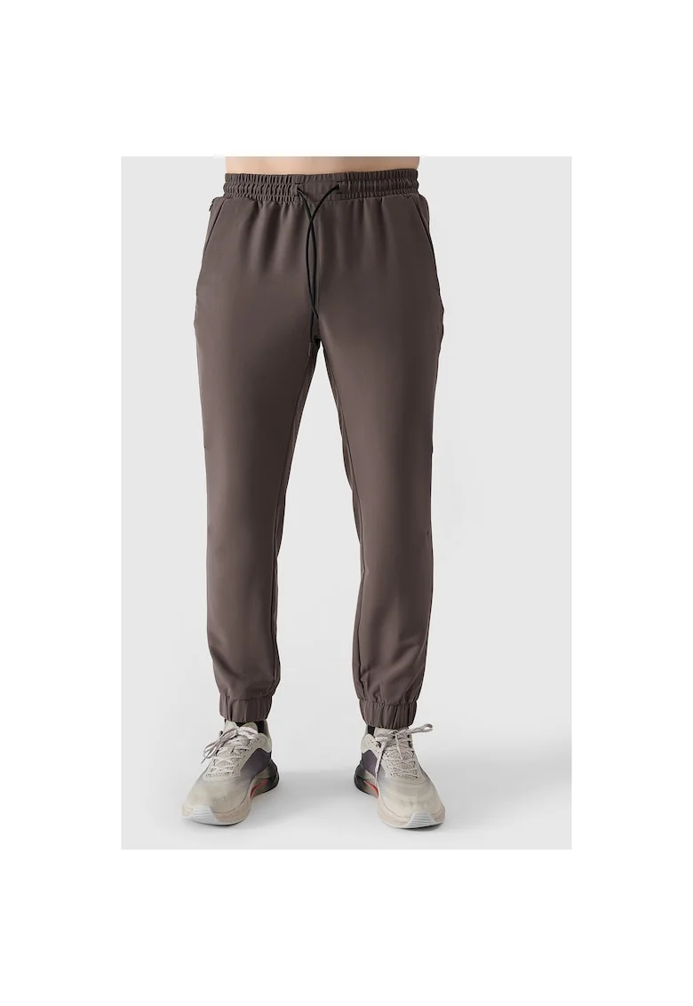 Pantaloni sport barbati  antrenament, maro, material respirabil