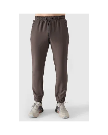 Pantaloni sport barbati  antrenament, maro, material respirabil