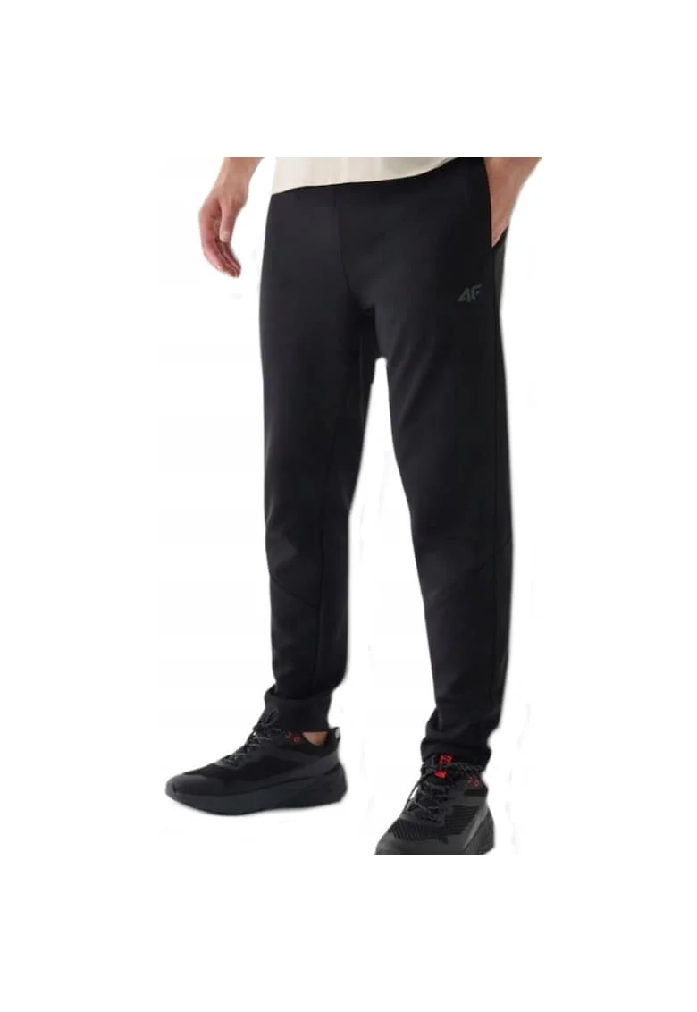 Pantaloni sport barbati  bumbac, croiala normala, negru, material durabil